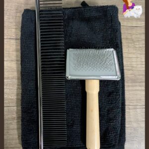 Basis vachtverzorging set kat (Effen Zwart)